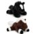 LUOZZY 2pcs Cute Horse Plush Toy Realistic Black Pony Stuffed Animal