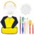 Luwecf 10Pcs Kids Painting Brushes Waterproof Smock DIY Art Supplies Water Bucket