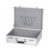 Luwecf Aluminum Storage Case Lock Box Organizer Briefcase Holder with Interior and Sturdy Frame suitable for home use office organization travel, Bright Silver, M P-lock
