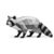 Luwecf Intermediate Raccoon Papercraft Model, Paper Material, Parent-Child Interaction, Ages 14 and Older, 250g Hard Cardstock, Ink Printing, for