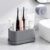 Luxspire Toothbrush Holders for Bathrooms, 5 Slots Silicone Toothbrush Organizer with Suction Cup Tray, Safe Soft Electric Toothbrush and Toothpaste Holder with Drainage for Bathroom Countertop, Gray