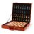 Luxury Wooden Chess Set with Premium Leather Storage Case, 17 Inch Chess Board, Handcrafted Staunton Pieces, Portable Travel Chess Set for Adults & Kids, for Family Game Night