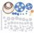 lvifloae 80 Pieces ABS Plastic Gearbox Motor Gear Belt Pulley Shaft Sleeve Full Complete Kit DIY Robot Model Building Science Experiment Hand Craft Making Accessories