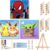LWZAYS 3 Pack Cartoon Paint by Number for Kids with Wooden Frame-Paint by Numbers for Kids Ages 4-8-12, DIY Paints with Numbers Easy Acrylic Oil Painting Kits for Home Wall Decor (8X8inch) 2.0