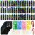 lyfLux 146 PCS Scratch Paper Art with Stencils, Rainbow Magic Scratch Paper Art Kit for Birthday Party, DIY Crafts