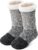 Lykofudi Women’s Slipper Socks with Grippers, Fuzzy Fleece Lined Non-Slip Cabin Socks, Thick Warm Fluffy Winter House Socks for Women and Girls (0606USB)