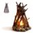 lylzb Campfire Night Light, Rechargeable Rustic Lamp with 3 Light & White Noise Modes, Natural Wood and Stone Cordless Desk Decor for Bedroom Cabin，L