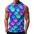 Lyngora Mens Gym Workout Tank Top Sleeveless Hoodie Shirt Aqua Fish Scales