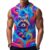 Lyngora Mens Gym Workout Tank Top Sleeveless Hoodie Shirt Rainbow Raccoon