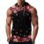 Lyngora Mens Gym Workout Tank Top Sleeveless Hoodie Shirt Starry Rose Night