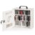 Lzttyee Cell Phone Holder Classroom 33 Slots Wooden Cell Phone Storage Cabinet Pocket Chart with Handle and Security Lock for Classroom Office (33 Grid White)