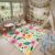 Maasechs Pastel Floral Classroom Rug 6.6 x 4.6 ft Washable Wildflowers Area Rug Non Slip Soft Back to School Floral Classroom Decorations Low Pile Flower Carpet for Bedroom Playroom Nursery Floor