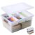 MACOPRO 17 QT Plastic Storage Box with Removable Tray, Bins with Lids, Clear Storage Container for Craft Organization, Beads, Tools, Sewing, and Playdoh, Art Supply Organizer (White, 1Pack-17QT)