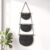 Macrame 3-Tier Hanging Wall Basket, Handwoven Jute Storage Organizer, Boho Decor for Kitchen, Bathroom, Living Room, Natural Cotton Rope Fruit Holder (Dark Gray)