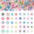 Magibeads 200Pcs Flower Beads Colorful Handmade Polymer Clay Beads Assorted Bracelet Making kit Flower Bead Floral Bead Charms for Bracelets Necklaces DIY Jewelry Making Supplies