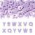 Magibeads 30Pcs Letter Acrylic Beads Large Hole Beads Tartan Pattern Purple