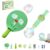 Magical Smoke Bubble Machine Kit for Kids – Elastic Bouncy Bubbles with Knitted Rackets & Gloves, 10-in-1 Fog Bubble Wand with Lights & Music, Rechargeable Sensory Gift for Boys Girls Age 3+ (Green)