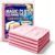 Magic Cleaning Cloth 5-Pack Reusable Lint Free Cleaning Towels | XXL Microfiber Streak Free Magic Cloth for Stainless Steel, Glass, Mirrors, Windows, Kitchen, Bathroom, Car,Screens，Pink