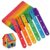 MAGICLULU 100 PCS Colored Craft Sticks – Wooden Popsicle Sticks with Holes for DIY Building Projects, Easy Connecting, Rainbow Wood Ice Cream Strips for Classroom Art Education