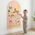 Magnetic Chalkboard Wall Decal, 40×18 Inch Arch, Removable Black Peach & Pink Sticker with 6 Dust-Free Chalks, Peel and Stick Board for Kids Playroom Office