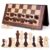 Magnetic Chess Set, 15 Inch Wooden Chess Set with Storage, Folding Travel Chess Set with Strong Magnetic Pieces, Tournament Chess Board, Portable Chess Set with 2 Extra Queens for Adults & Kids