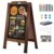 Magnetic Portable A-Frame Chalkboard Signs, 40″ x 20″ Large Wood Sandwich Board Signs Outdoor, Double-Sided Sidewalk Standing Chalk Board for Business, Wedding, Vendor Display, Coffee Shope – Brown