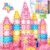 Magnetic Tiles 102pcs with 2 Stairs 2 Dolls Princess Castle Magnetic Building Blocks 3 4 5 6 7 8 9 10 Year Old Girl Birthday Gifts Toys for Girls 3-5 4-6 7-8 8-10 10-12