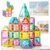 Magnetic Tiles Building Blocks for Kids Ages 3-8, Diamond Surface Travel Set with Metal Storage Box, 60PCS STEM Montessori Educational Learning Toys Gifts