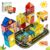 Magnetic Tiles Road Set with Fire Trucks & 2 Dolls, Double-Sided Magnet Tiles with 2 Cranes, Toys for Boys Ages 3-5 5-7, STEM Learning Construction Toys Include Car, Stations, Signs, Gifts for Kids 3+