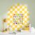 Magnetic Wall Decal Chalkboard, 24″ x 40″ Arch Peel & Stick Felt Magnetic Board, Wall-Safe Removable Reusable, Yellow & White Checkered Playroom Home Office Decor