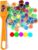 Magnetic Wand and Chips Set – Magnet Wands & Transparent Multicolored Plastic Bingo Chips with Metal Rings – School Science STEM Kit Learning Accessories Elderly Family Game Night Tokens (Orange)