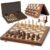 Magnetic Wooden Chess Set, 15″ Folding Chess Board with 2 Extra Queens, Portable Travel Chess Set with Pieces Storage Slots, Beginner Chess Board Game for Adults & Kids