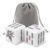 Mahjong Dice Set 2 Pcs Acrylic 20 mm with Gray Velvet Bag Bamboo