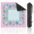 Mahjong Mat 31.5″ x 31.5″ Floral Pink Blue Watercolor Geometric Border Design Non-Slip Noise Reduction Mahjong Tiles Table Cover for Dominoes Poker Card Board and Tile Games