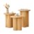 MAHYIZYI Round Nesting Coffee Table Set of 3 Fluted Coffee Table (Natural)
