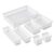 Mainstays 7-Piece Drawer Organizer Bin Set, White Plastic