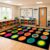 MAISONRINA Large Classroom Rugs Elementary 7’7”x13′,Daycare Rug with Colorful Rings,Black Classroom Rug for Preschool & Kindergarten, Seating Spots Rugs for Kids Room & Playroom – Seats 24