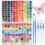 Maitys 220 Colors Pearlescent Watercolor Paint Set Portable Travel Watercolors with Brushes Easy-clean Washable Paint Art Supplies for Adult Painting Party Drawing DIY Crafts Gift Artists