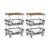 MAKE CHANGES 2PACK 3-Tier Rolling Storage Cart with Wooden Tabletop, Heavy Duty Metal Mesh Utility Organizer Cart, Multi-Purpose Mobile Storage Trolley for Office, Home, Kitchen, Bathroom, Black