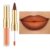 MAKI YIKA Brown Matte Lip Liner Orange Matte Liquid Lipstick Combo for Women 2in1 Long Lasting Lipsticks for Ombre Lips Waterproof Lipliner Lip Stick,LGA06