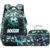 Makukke Kids Backpack for School Boys, 15.6″ Backpack with Lunch Box & Pencil Case, Bookbag For Elementary, Middle School (Football Set – Green)