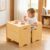 MallBest Montessori Weaning Table and Chair Set-Adjustable seat Height Wooden Toddler Table，Kids Activity Step Stools，Kids Funiture for Eating Drawing Reading