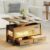 MALOL 40″ Smart Lift Top Coffee Table for Living Room, 4 in 1 Multi-Function Modern Coffee Tables with Storage Drawers, LED Light and Charging Station, Farmhouse Coffee Table, Natural Wood