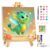 Mandun Paint by Numbers Kit for Kids with Frame, Cow Paint by Numbers for Kids Ages 4-8-12, DIY Cow Acrylic Oil Painting for Home Wall Art Decor Gift 7.8×7.14 inch (with Frame Easel)