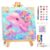 Mandun Paint by Numbers Kit for Kids with Frame, Dolphin Paint by Numbers for Kids Ages 4-8-12, DIY Cow Acrylic Oil Painting for Home Wall Art Decor Gift 7.8×7.15 inch (with Frame Easel)