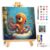 Mandun Paint by Numbers Kit for Kids with Frame, Octopus Paint by Numbers for Kids Ages 4-8-12, DIY Cow Acrylic Oil Painting for Home Wall Art Decor Gift 7.8×7.13 inch (with Frame Easel)