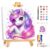 Mandun Paint by Numbers Kit for Kids with Frame, Unicorn Paint by Numbers for Kids Ages 4-8-12, DIY Cow Acrylic Oil Painting for Home Wall Art Decor Gift 7.8×7.16 inch (with Frame Easel)