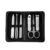 Manicure Beauty Tools Set Stainless Steel Nail Clippers Black PU Leather Clip
