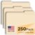 Manila File Folders 250 Pack, Letter Size 8.5 x 11, 1/3-Cut Tab Paper Folders for Office, School, Home & Business Filing, Made in USA