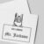 Manx Cat Peeking Ex Libris Book Stamp, Duo Hand Mount, 1-5/8 Square